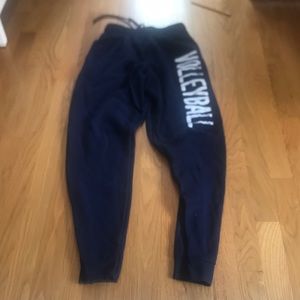 Navy blue sweatpants with pockets